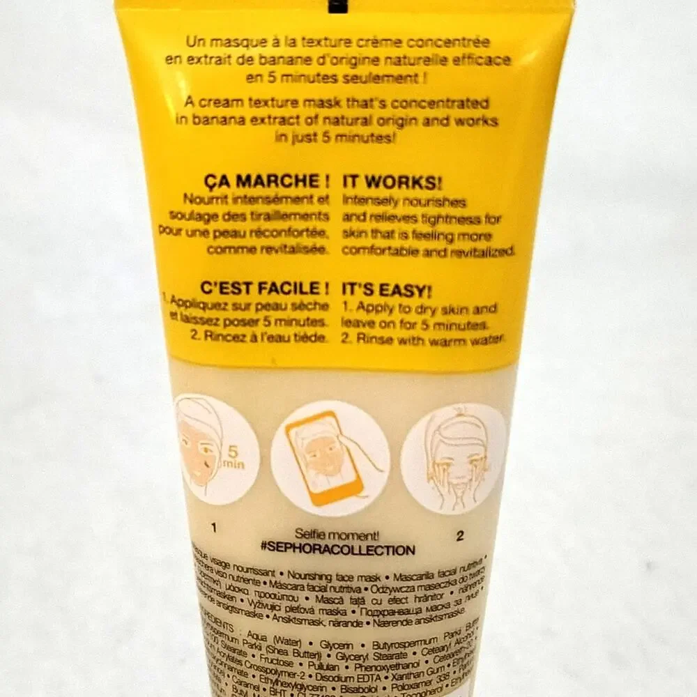 Sephora Banana Cream Facial Mask Nourishing 1.69 oz. Travel Size